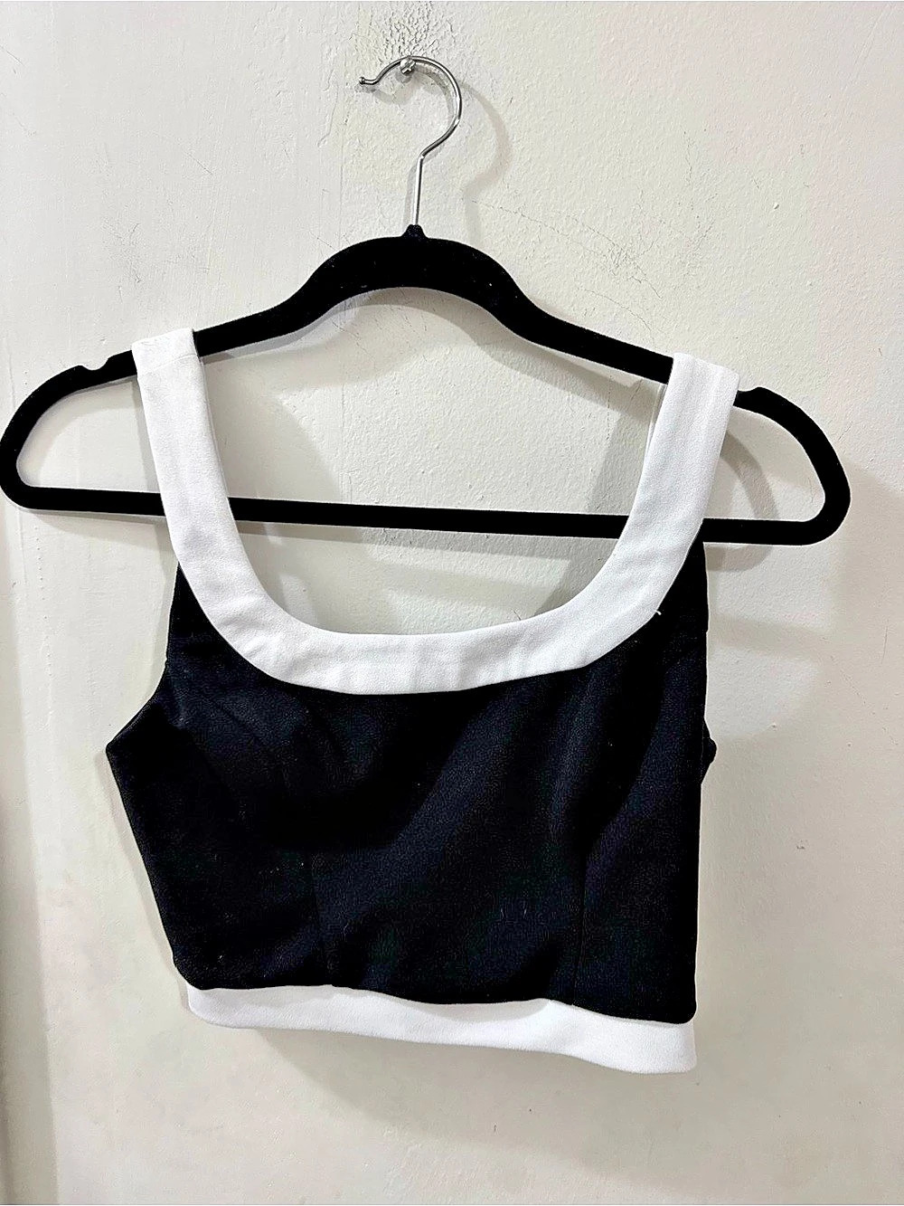 Lulus Black & White Crop Top Size XS